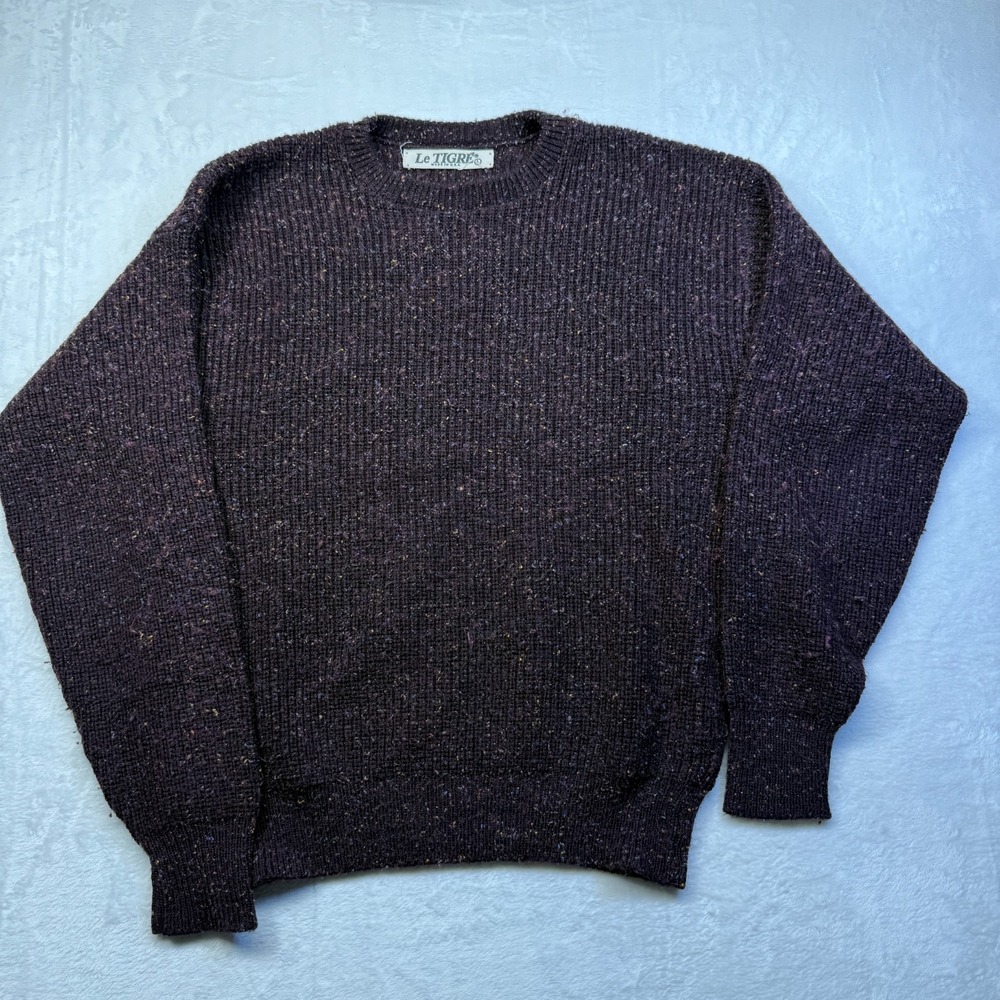 VTG‎ 80s Le TIGRE Acrylic Knit Sweater Size Large USA Made See Pics